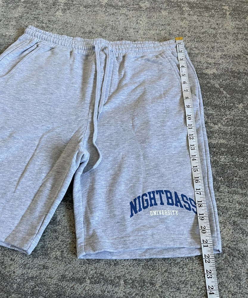 Night Bass University Mens XL Sweatshirt Shorts Set Gray Warm New J9 - Picture 11 of 12